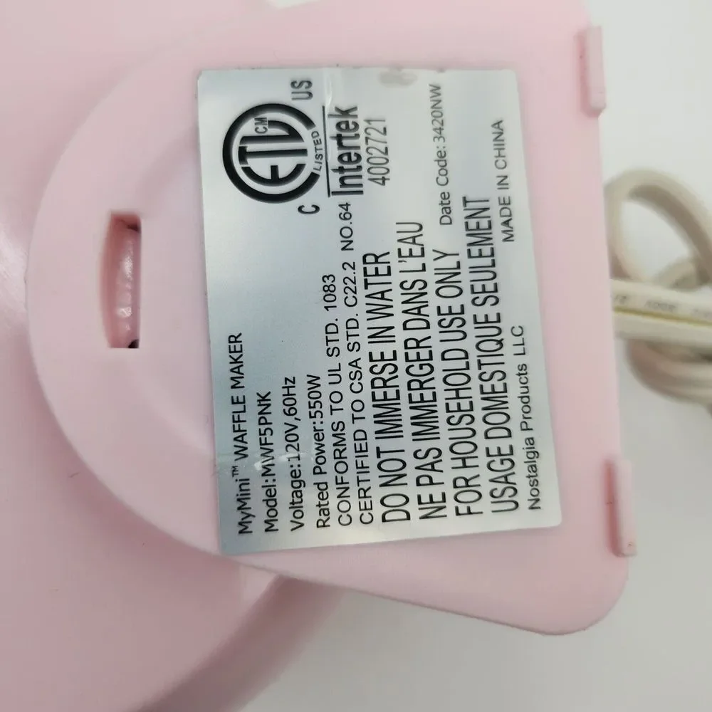 Nostalgia MyMini Waffle Maker‎ Pink
